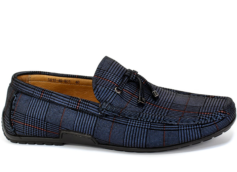 Mokasyny Brooman John Doubare 581A-48-H01 Blue Granatowy Skóra