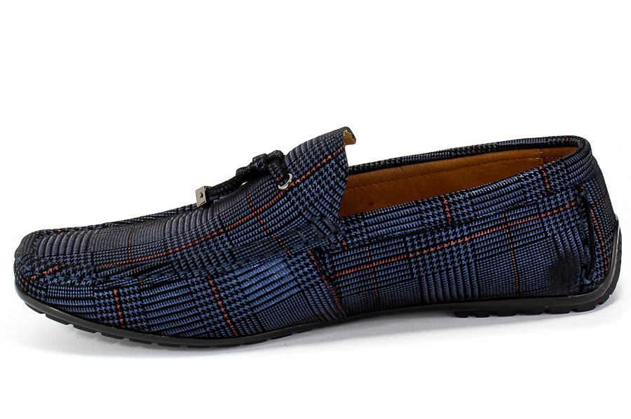 Mokasyny Brooman John Doubare 581A-48-H01 Blue Granatowy Skóra