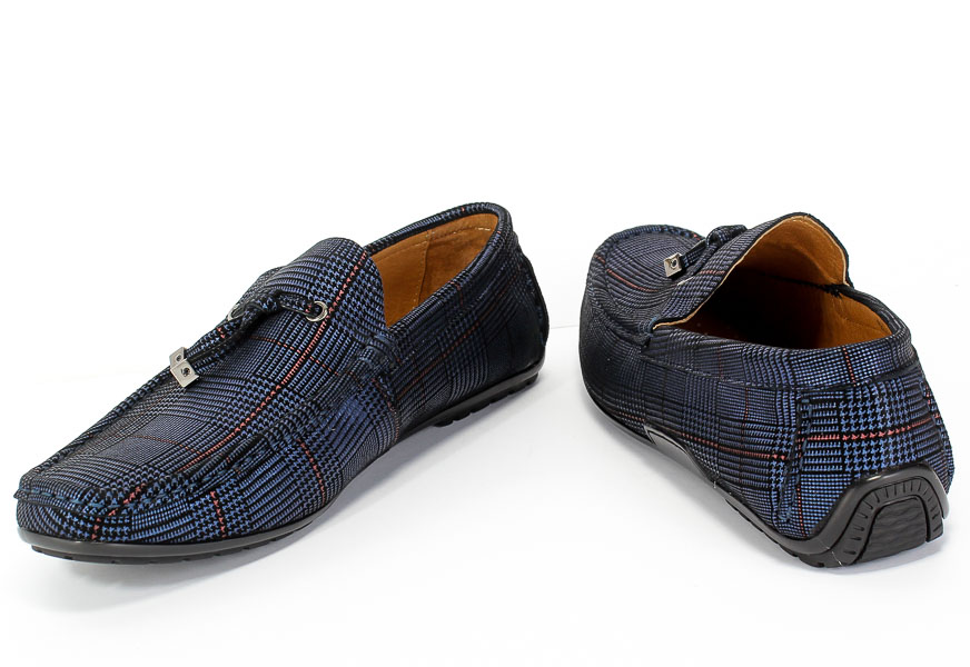 Mokasyny Brooman John Doubare 581A-48-H01 Blue Granatowy Skóra