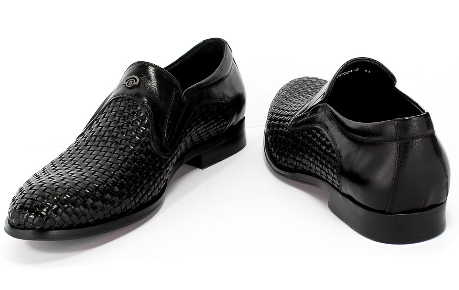 Półbuty Brooman John Doubare YGD-Z320-324-2 Black Czarny Skóra