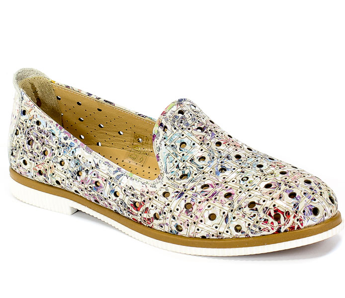 Lordsy Letnie Artiker 46C0450 Silver White Skóra