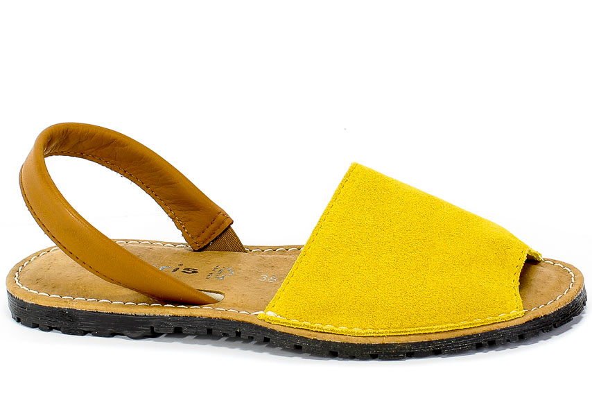 Sandały Tamaris 1-28916-24 647 Sun Suede Comb Żółty Skóra
