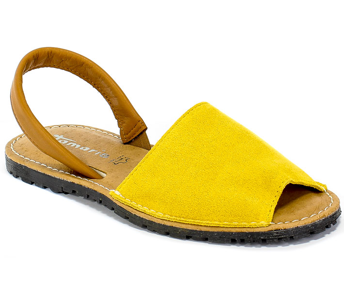 Sandały Tamaris 1-28916-24 647 Sun Suede Comb Żółty Skóra