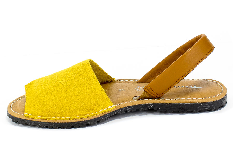 Sandały Tamaris 1-28916-24 647 Sun Suede Comb Żółty Skóra