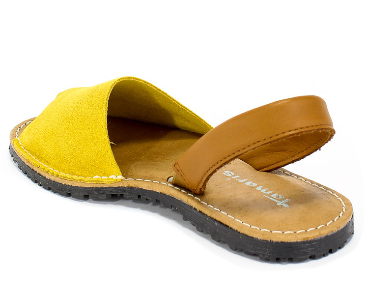 Sandały Tamaris 1-28916-24 647 Sun Suede Comb Żółty Skóra
