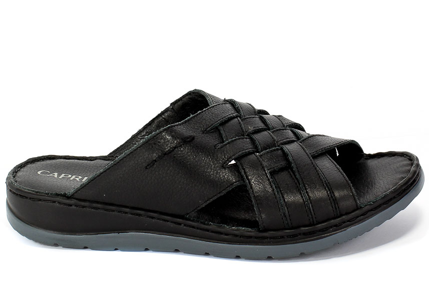 Klapki Caprice 9-27150-24 022 Black Nappa Czarny Skóra