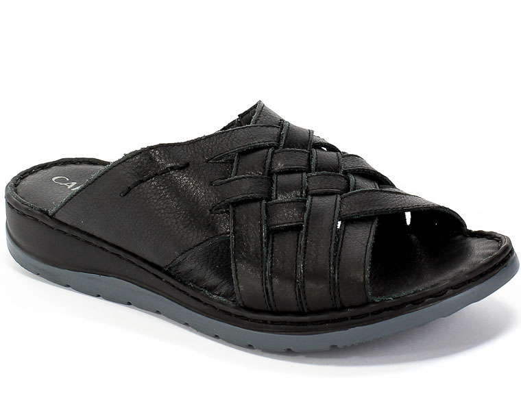 Klapki Caprice 9-27150-24 022 Black Nappa Czarny Skóra
