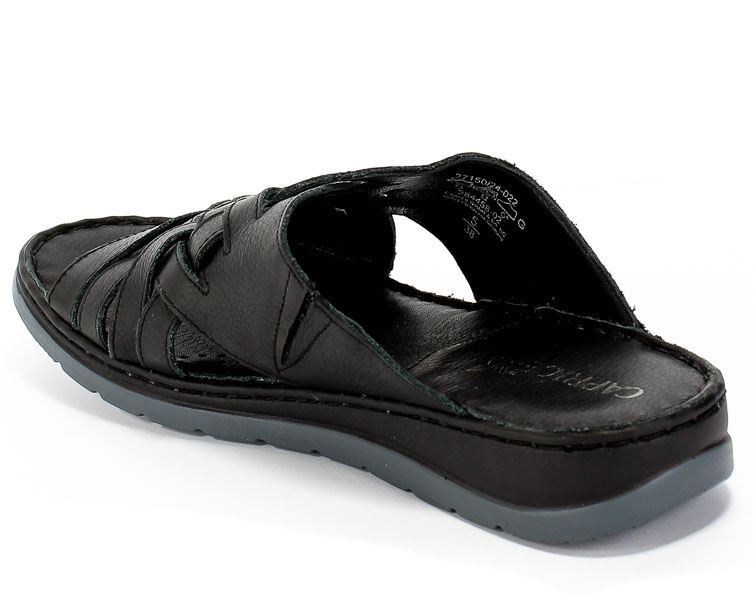 Klapki Caprice 9-27150-24 022 Black Nappa Czarny Skóra