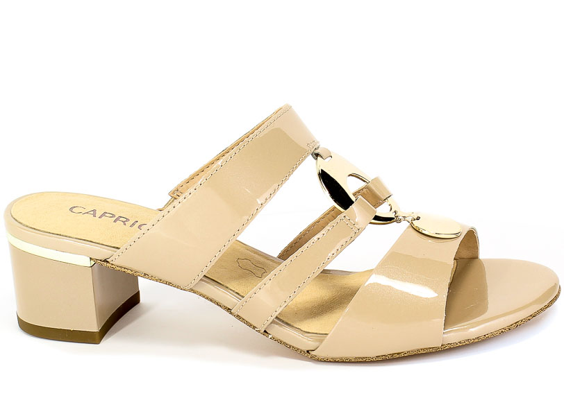 Klapki Caprice 9-27201-24 418 Beige Patent Beż