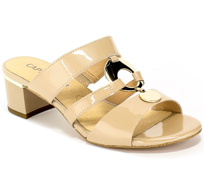 Klapki Caprice 9-27201-24 418 Beige Patent Beż