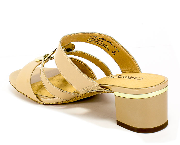 Klapki Caprice 9-27201-24 418 Beige Patent Beż
