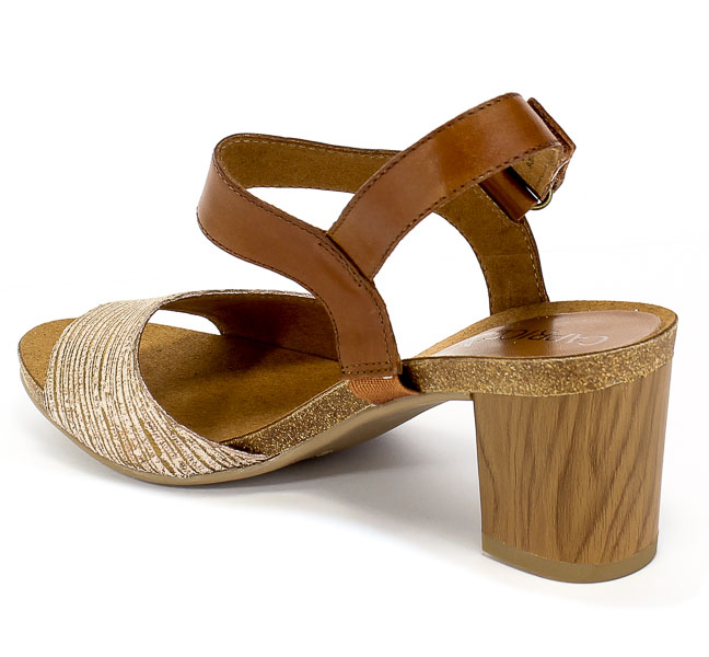 Sandały Caprice 9-28318-24 313 Cognac Comb Brązowy Skóra