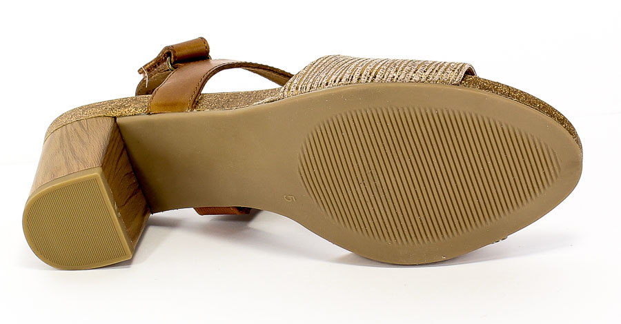 Sandały Caprice 9-28318-24 313 Cognac Comb Brązowy Skóra