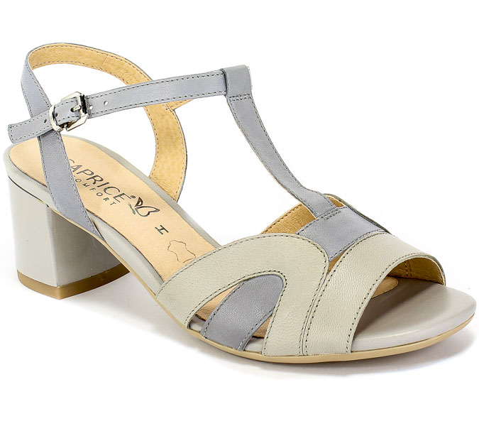 Sandały Caprice 9-28309-24 823 Lavender/Grey Szary Skóra