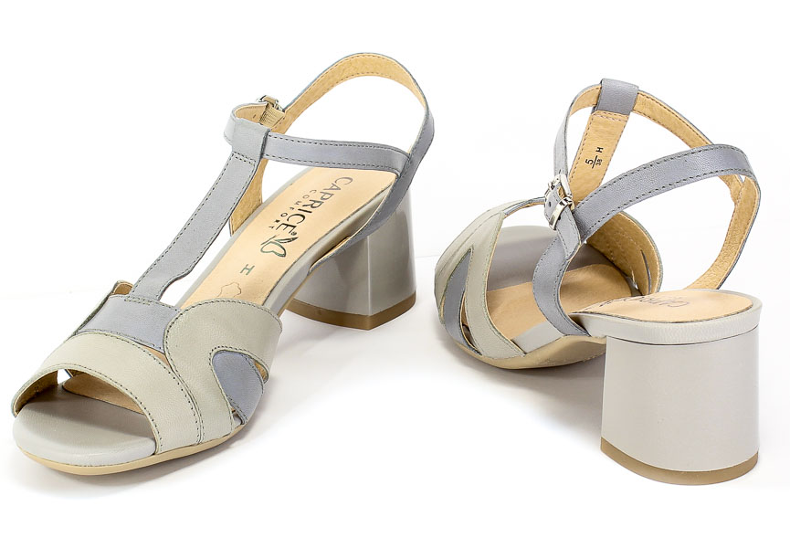 Sandały Caprice 9-28309-24 823 Lavender/Grey Szary Skóra