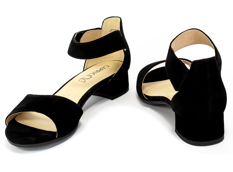 Sandały Caprice 9-28212-24 004 Black Suede Czarny Skóra