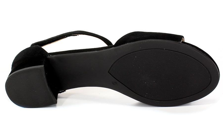 Sandały Caprice 9-28212-24 004 Black Suede Czarny Skóra
