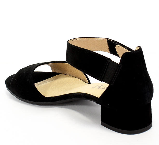 Sandały Caprice 9-28212-24 004 Black Suede Czarny Skóra