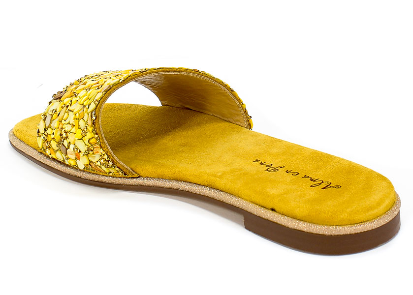 Klapki Alma En Pena V20900 Suede Moustard Złoty Skóra