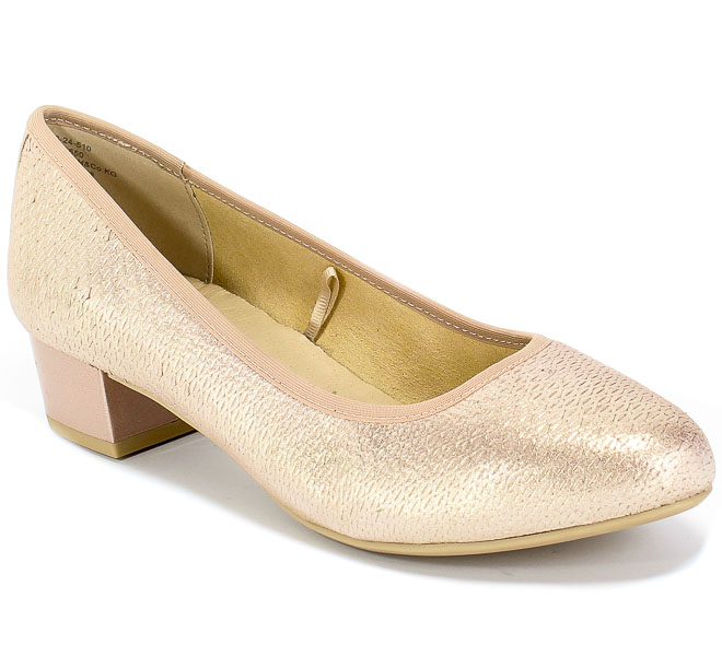 Czółenka Caprice 9-22300-24 510 Rose Metallic Róż Skóra