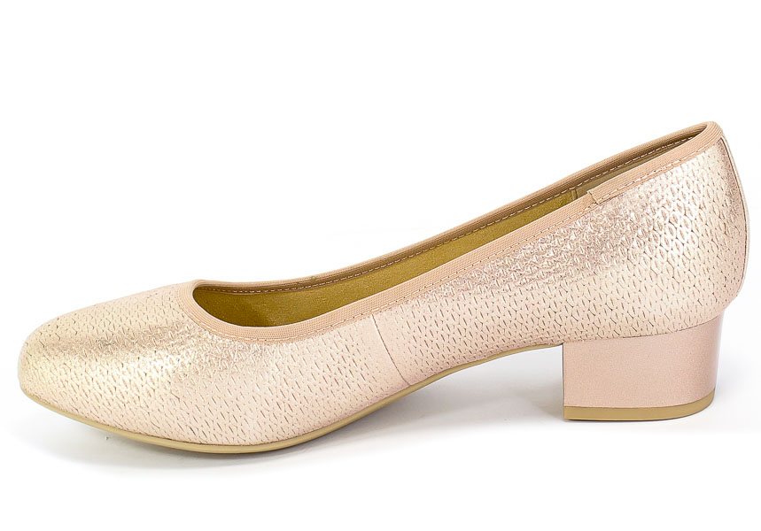 Czółenka Caprice 9-22300-24 510 Rose Metallic Róż Skóra