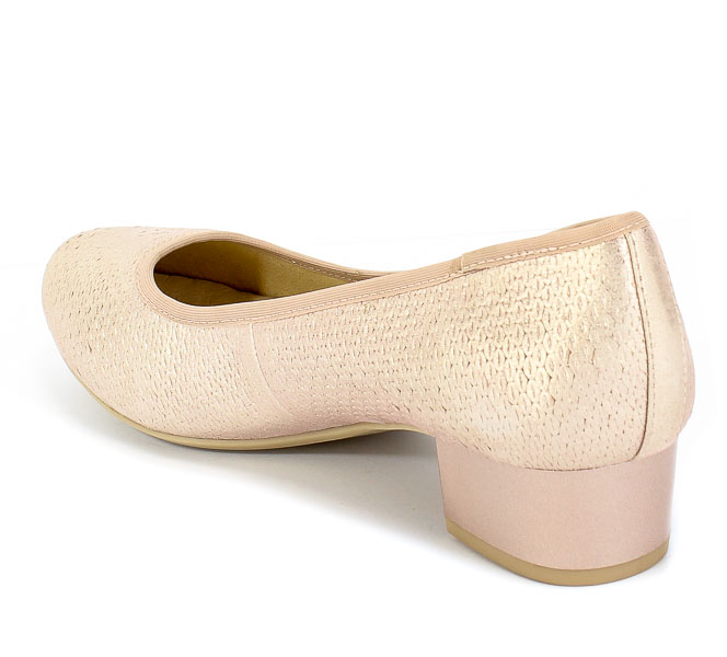 Czółenka Caprice 9-22300-24 510 Rose Metallic Róż Skóra