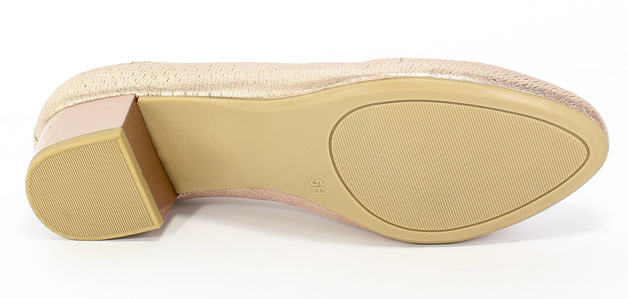 Czółenka Caprice 9-22300-24 510 Rose Metallic Róż Skóra