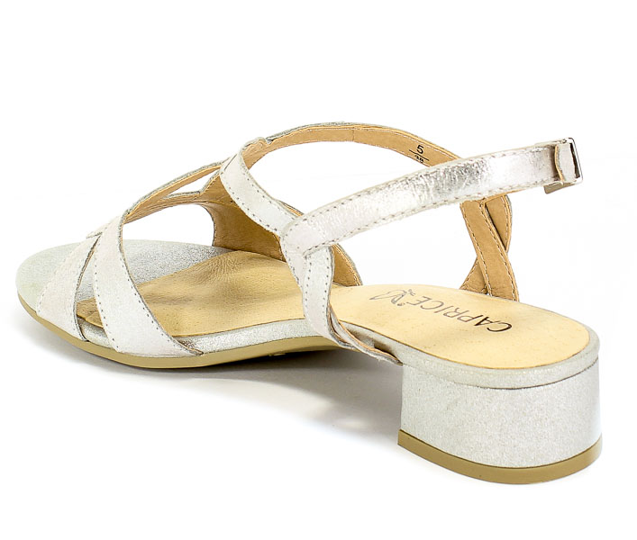 Sandały Caprice 9-28201-24 920 Silver Metal Srebro Skóra