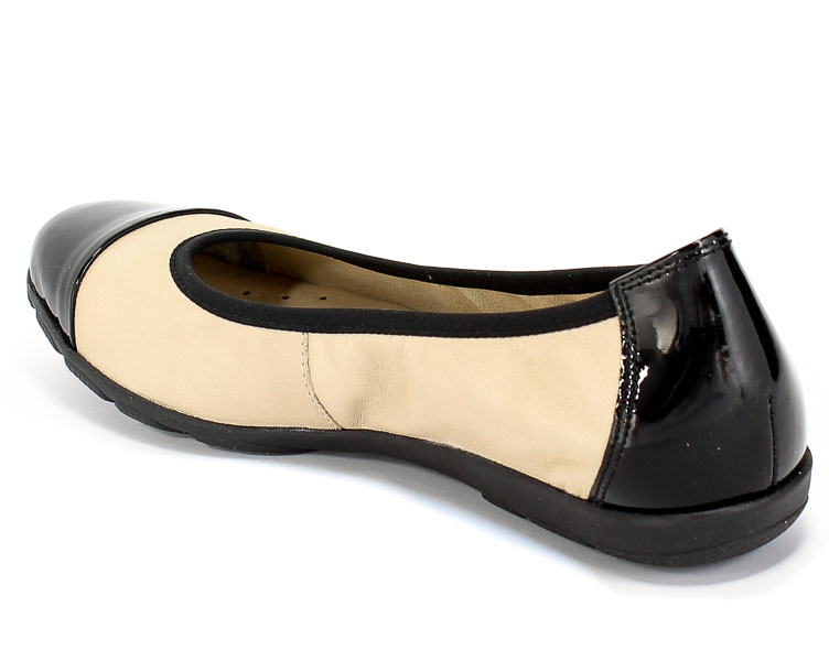 Baleriny Caprice 9-22152-24 415 Beige/Black Beż Skóra