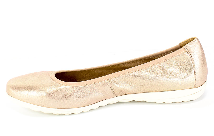Baleriny Caprice 9-22142-24 510 Rose Metallic Róż Skóra