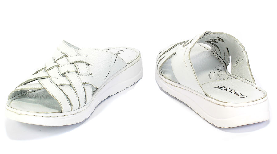 Klapki Caprice 9-27150-24 102 White Nappa Skóra
