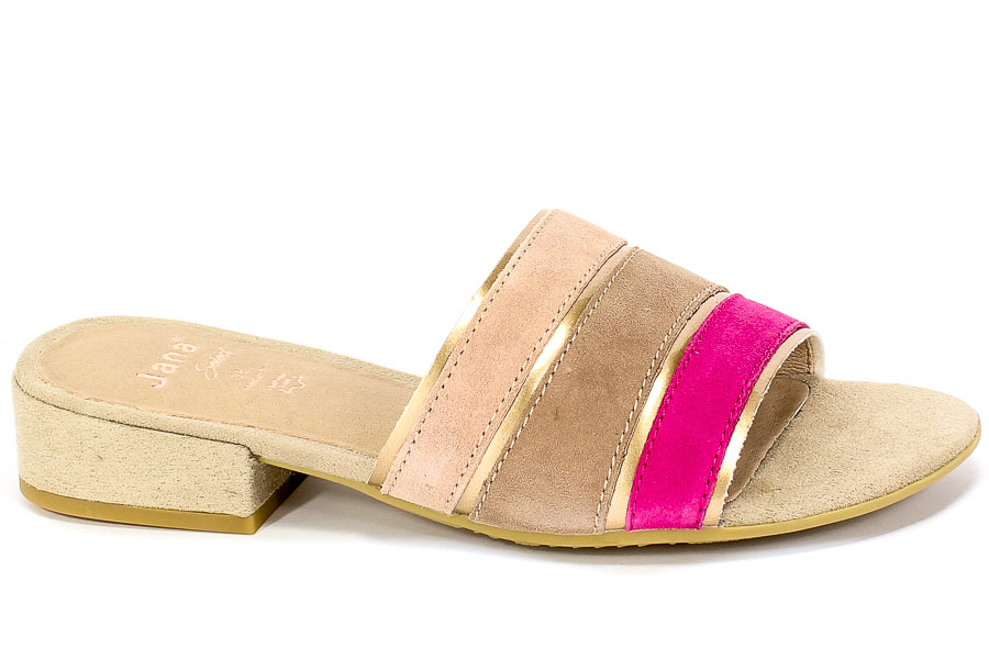 Klapki Jana 8-27101-24 594 Pink Comb Skóra