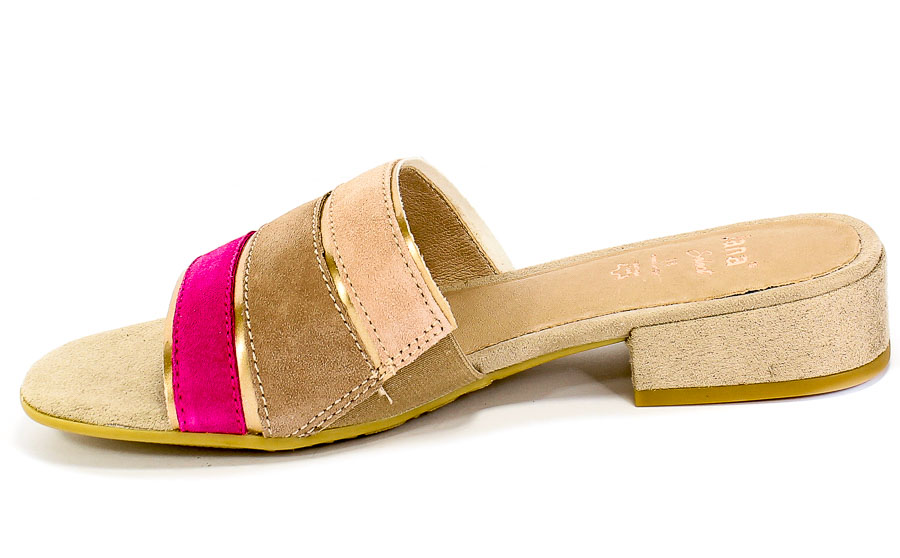Klapki Jana 8-27101-24 594 Pink Comb Skóra