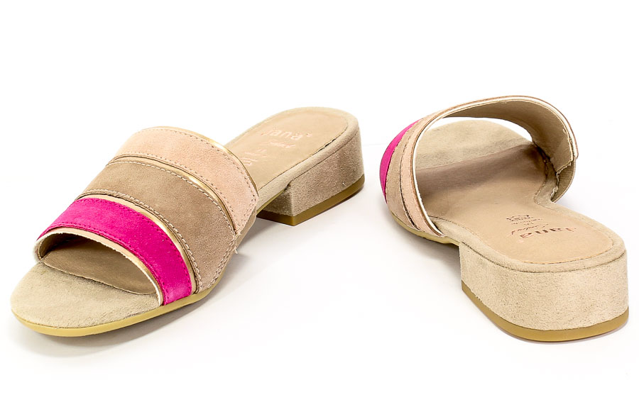 Klapki Jana 8-27101-24 594 Pink Comb Skóra