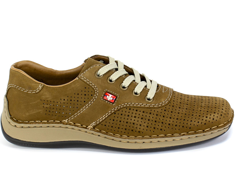 Półbuty Letnie Rieker 05225-64 Beige Beż Skóra