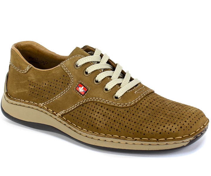 Półbuty Letnie Rieker 05225-64 Beige Beż Skóra