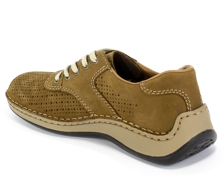 Półbuty Letnie Rieker 05225-64 Beige Beż Skóra