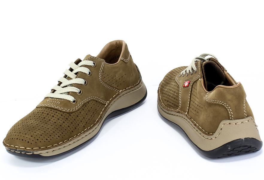 Półbuty Letnie Rieker 05225-64 Beige Beż Skóra