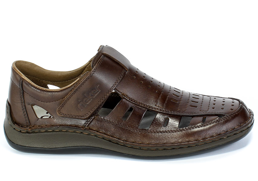 Półbuty Letnie Rieker 05296-25 Brown Brąz Skóra