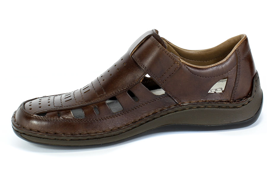 Półbuty Letnie Rieker 05296-25 Brown Brąz Skóra