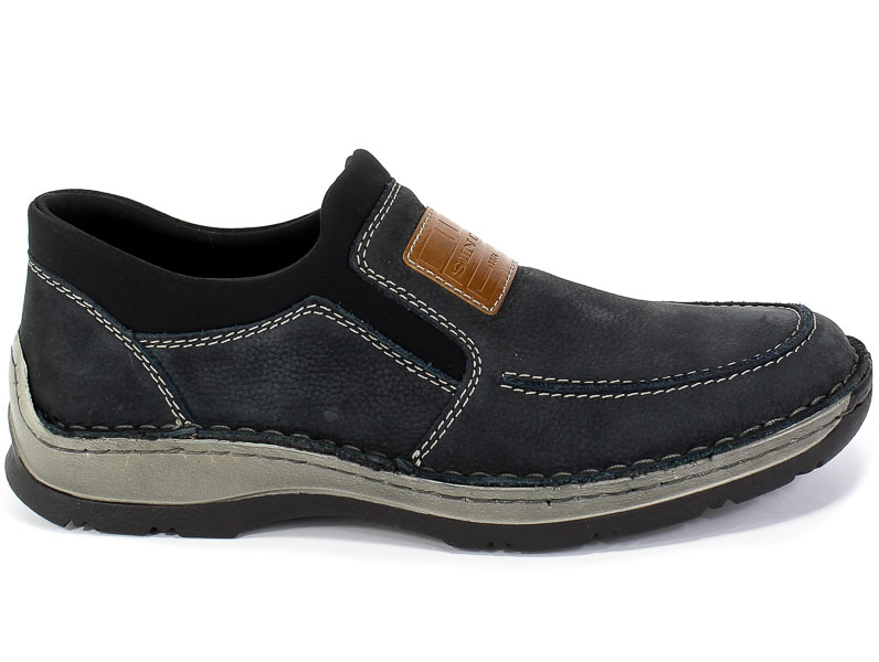 Półbuty Rieker 05352-14 Blue Granat Skóra