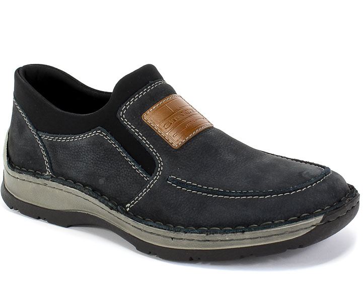 Półbuty Rieker 05352-14 Blue Granat Skóra