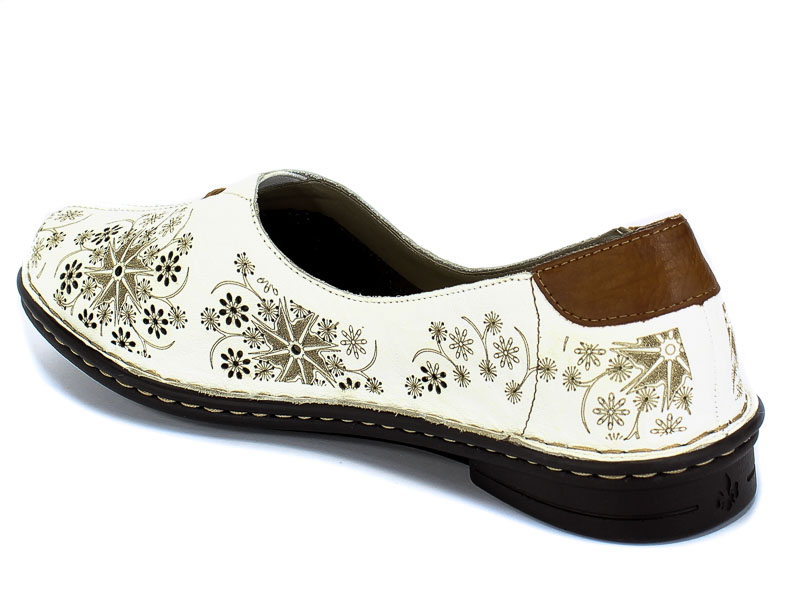 Półbuty Letnie Rieker 48456-80 Weiss Biały Skóra
