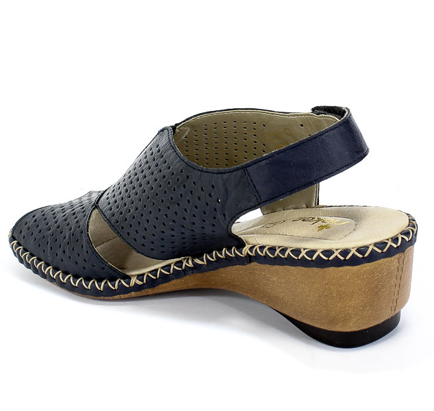 Sandały Rieker 66195-14 Blue Granat Skóra