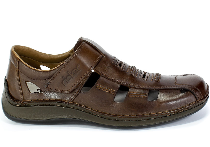 Półbuty Letnie Rieker 05283-25 Brown Brązowy Skóra