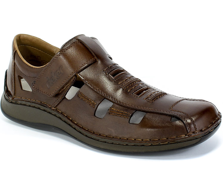 Półbuty Letnie Rieker 05283-25 Brown Brązowy Skóra