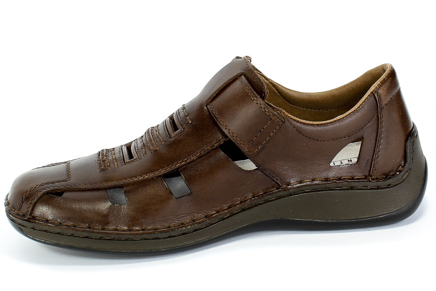 Półbuty Letnie Rieker 05283-25 Brown Brązowy Skóra