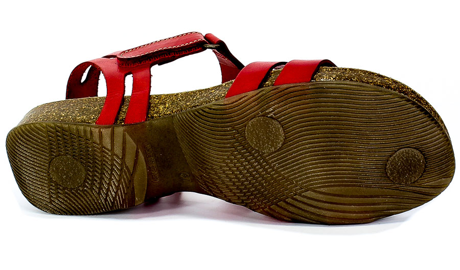 Sandały SPK Shoes 2920 Vaquetilla Rojo Czerwony Skóra