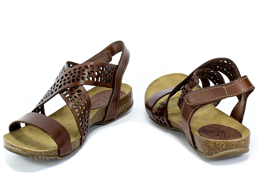Sandały SPK Shoes 2923 Vaquetilla Topo Brąz Skóra