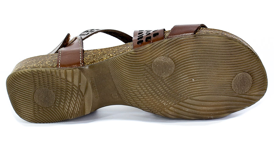Sandały SPK Shoes 2923 Vaquetilla Topo Brąz Skóra